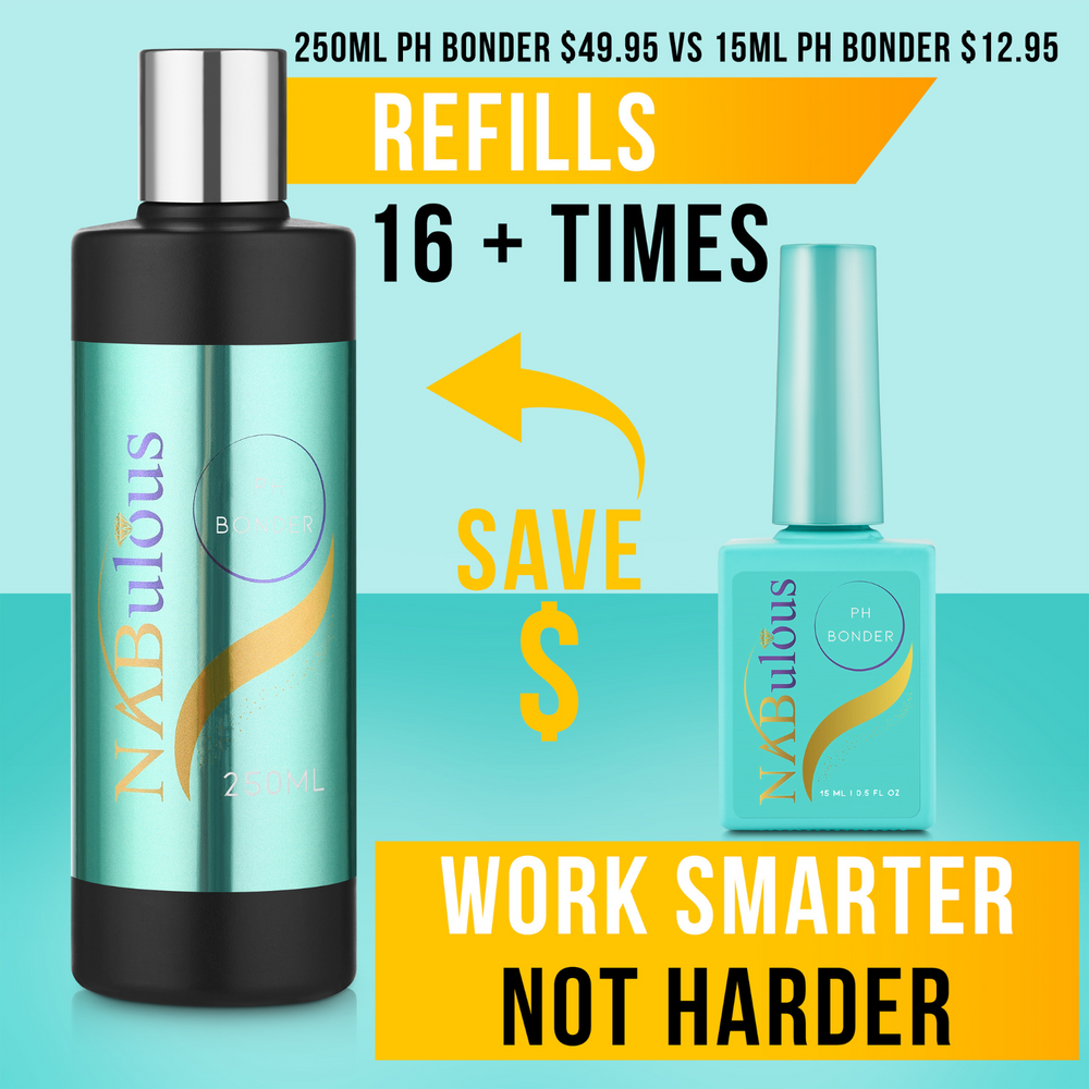 
                  
                    WHOLESALE | Nail Salon Bulk | Large 250ml Refill Bottles Package | pH Bonder | Primer | Extend Gel | Top Coat
                  
                