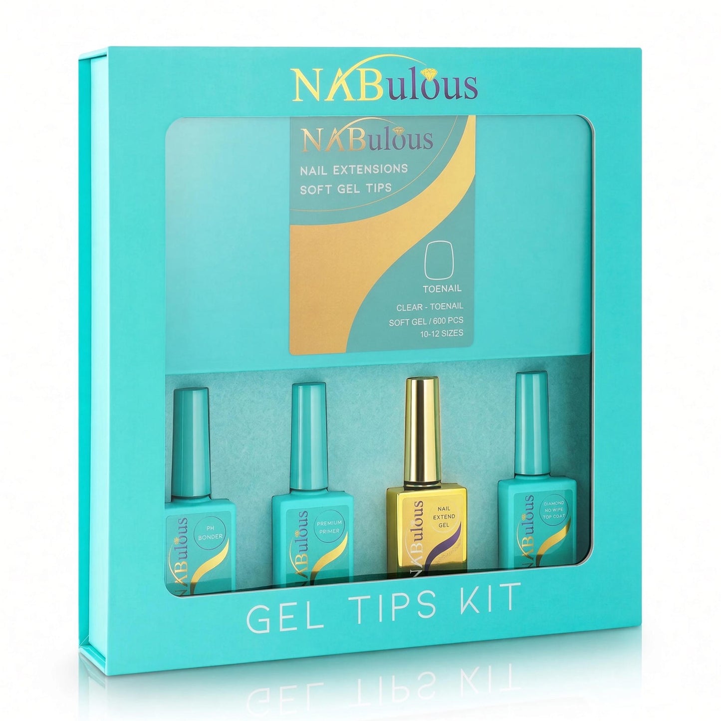 
                  
                    NABulous Gel Tips Kit with toenail tips and the full liquid set
                  
                