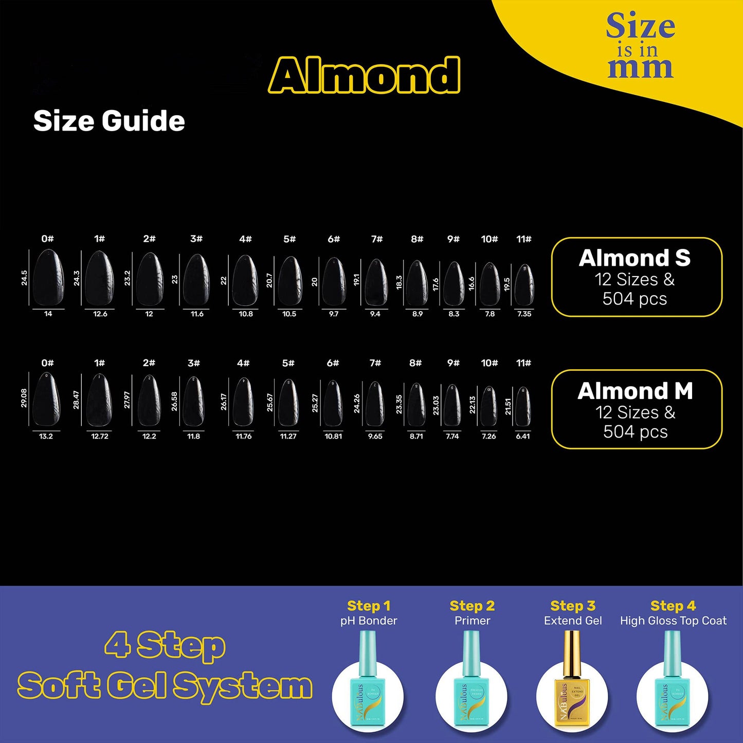 
                  
                    almond short Almond Medium shapes for gel x nail Extensions 
                  
                