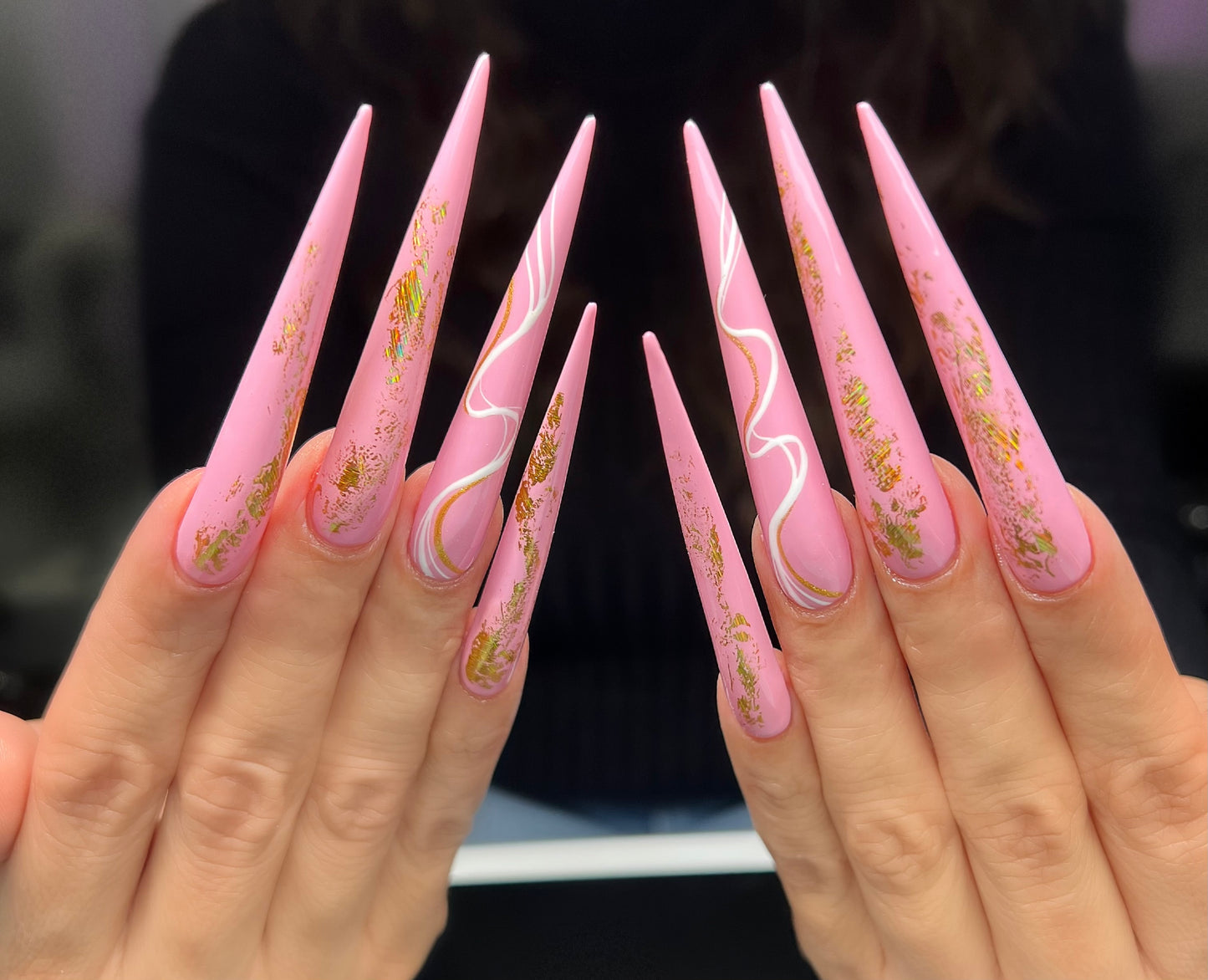 
                  
                    gel x longest gel nail extensions NABulous Nails 2.5 Stiletto V 
                  
                