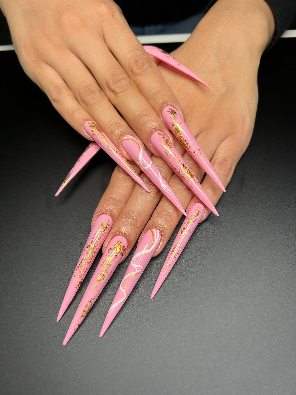 sculpted Stiletto XXXXXL Gel Nail Tips Gel x longest nail tips Stiletto V NABULOUS nails 