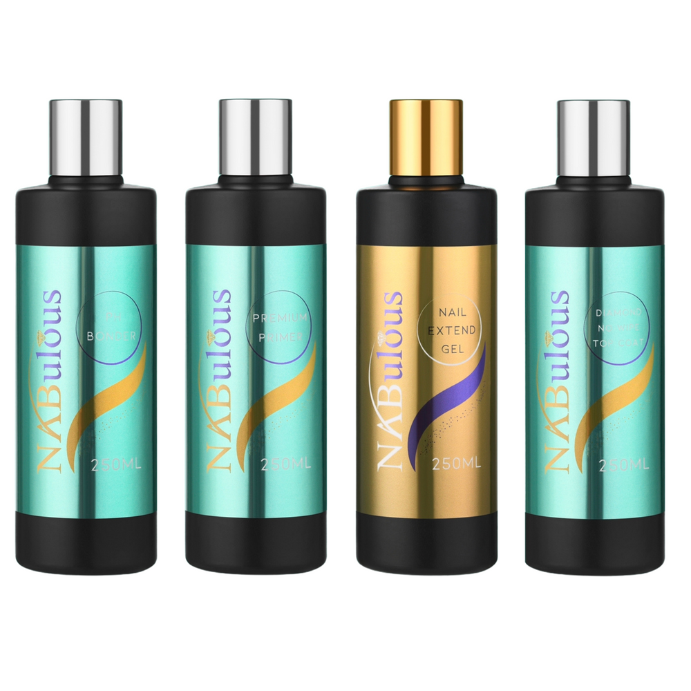 WHOLESALE | Nail Salon Bulk | Large 250ml Refill Bottles Package | pH Bonder | Primer | Extend Gel | Top Coat